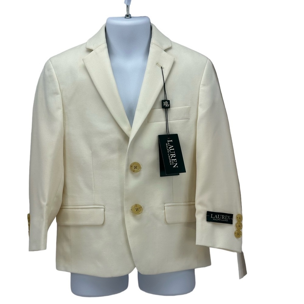Lauren Ralph Lauren Single Breasted 100% Wool Suit Jacket - Off White - size 4